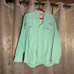 Columbia Men's Light Green (Seafoam?) PFG shirt